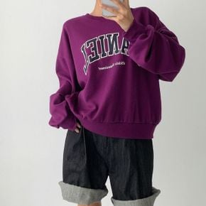 다니엘레터링 라운드맨투맨 긴팔티셔츠 데일리 트레이닝 오버핏 봄가을 면캐주얼_P435373182