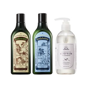 라벤더 아로마 바디워시&바디로션&핸드워시 300ml 세트