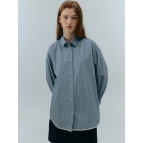 Lace Cotton Shirt (Blue)