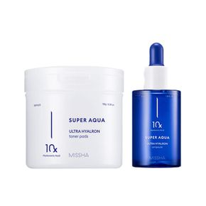 [미샤] 수퍼아쿠아 울트라 히알론 앰플 47ml + 수퍼아쿠아 토너 패드 180g SET..[33152295]