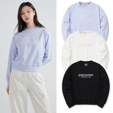 [24S/S] 디스커버리 DWMT41041 여성  우먼스 세미 크롭 맨투맨 티셔츠 긴팔티 쭉티