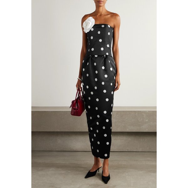 베르나데트 다미안 폴카닷 듀체스 새틴 맥시 스커트 46376663162921741