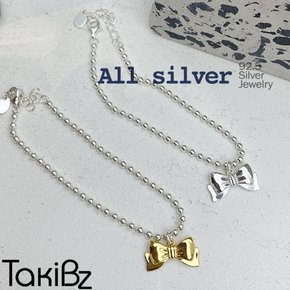 92.5 silver 18mm리본 군번볼 실버팔찌(16+3cm)