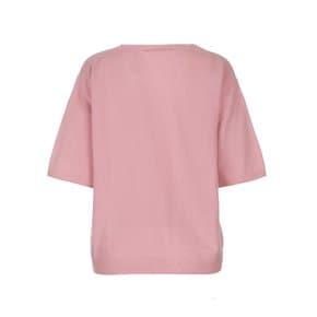 String Point V Neck Knit Top Pink