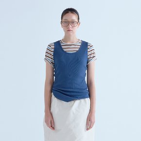 보연 골지 나시 티셔츠 진블루 0190