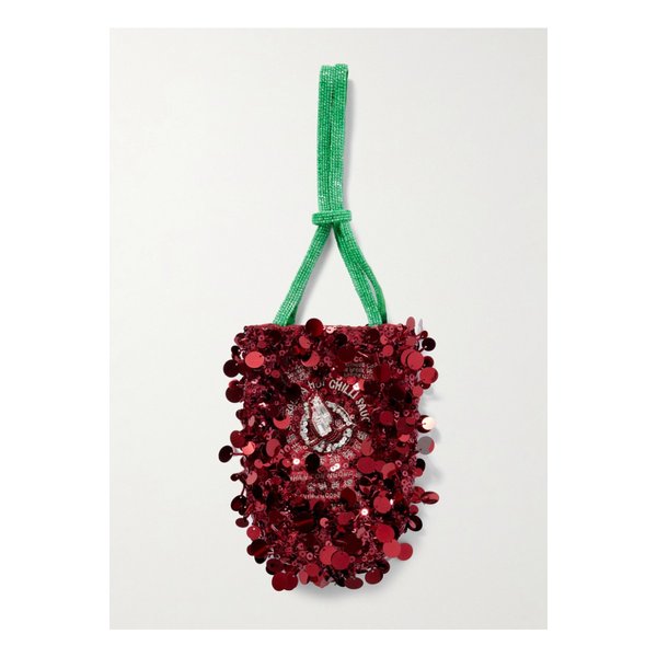 스리라차 미니 장식 새틴 버킷 백 레드 46376663162892993