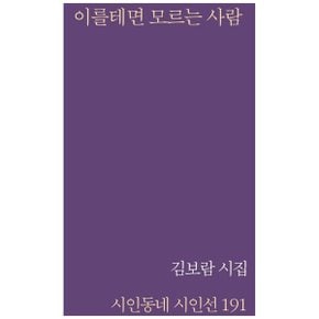 이를테면 모르는 사람  김보람 시집_P333731535