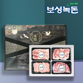 굿커머스 [보성녹돈] 프리미엄 구이갈비 선물세트 5호 1.2kg (삼겹300,목살300,항정300,돼지갈비300)