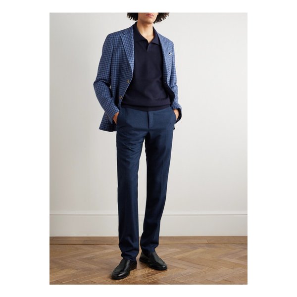 브리오니 테이퍼드 체크 울 수트 팬츠 블루 46376663162851163