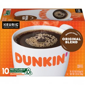 Dunkin던킨  오리지널  블렌드  미디엄  로스트  커피  큐리그  K컵  캡슐  10개