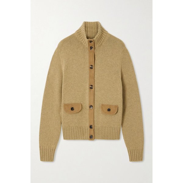 파크스빌 스웨이드 트림 캐시미어 가디건 46376663162922663