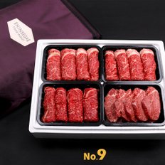 [산지직송/냉장]한우  1++등급 9 프리미엄 선물세트 33호 2.4kg (등심,등심,안심,채끝 각600g)