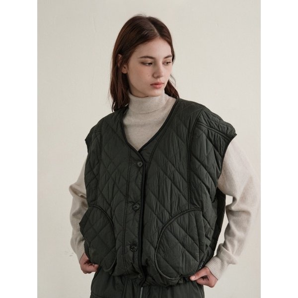 여성 스톰 퀼팅 베스트 (KHAKI)