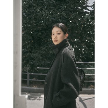 아르카익 raglan sleeves half coat_charcoal