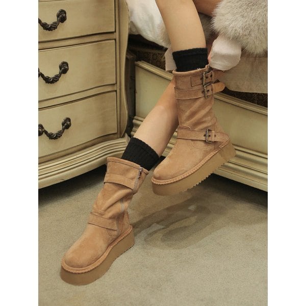 [리퍼브]rfb7038 Platform Biker Mid Boots - 2 Colors