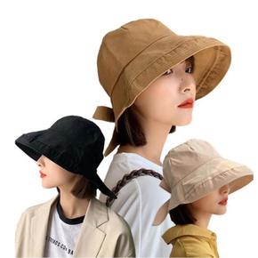 [하루] 자외선차단 빅챙 리본 버킷햇 디자인 모자 (S15615353)