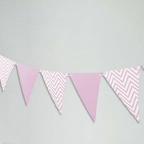 LT 깃발 모양 가랜드 핑크색 100일이벤트파티용품 돌잔치 생일이벤트용품 생일파티