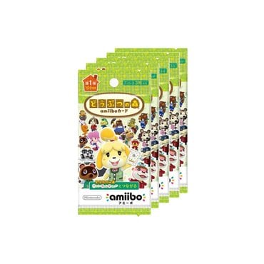  동물 건널목 amiibo 카드 5 팩 세트 일본에서 새로운