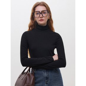 WD_Wave turtleneck knit top_BLACK