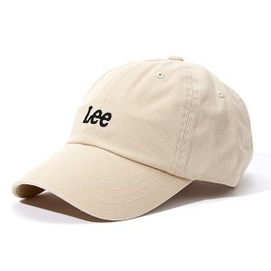 LEE 스몰 트위치로고 코튼 커브 볼캡 베이지 LE2401CA01BE