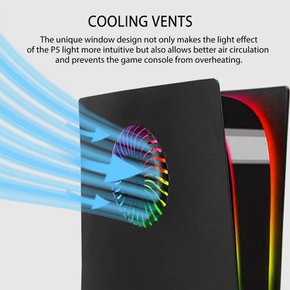 PS5 5 DOBEWINGDELOU PS5 ABS 페이스 플레이트 (쿨링 포트 포함) 콘솔 커버 플레이