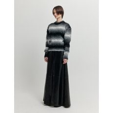 XARA Gradation Striped Knit Pullover - Black/White