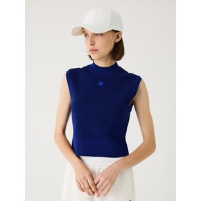 TWO TONE RIBBED VEST - BLUE