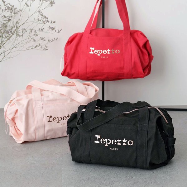 확대된 대표 Repetto 레페토 발레가방 코튼 더플백 미듐 라지 댄스백