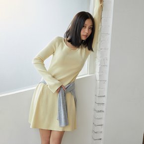 (OP-6133)SHERIN U-NECK FLARED KNIT DRESS