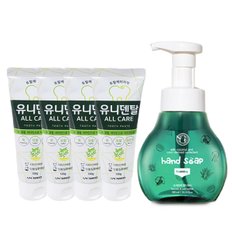 유니덴탈올케어치약 100g 4P+버블워시 300ml 1P 충치