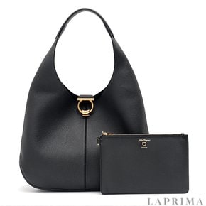 [FERRAGAMO] 페라가모 간치니 마고 호보백 21-0443 NERO 741200