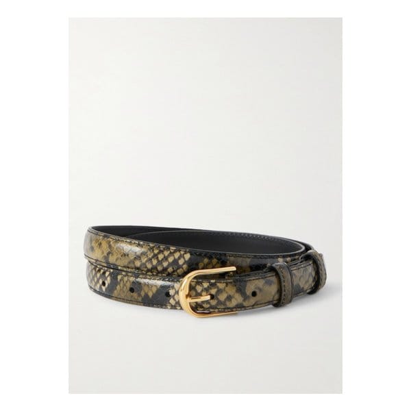 닐리 로탄 제인 스네이크 이펙트 가죽 벨트 브라운 46376663162900379