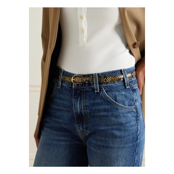 닐리 로탄 제인 스네이크 이펙트 가죽 벨트 브라운 46376663162900379