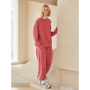 Pigment dyeing heavy-french-terry jogger pants_pink