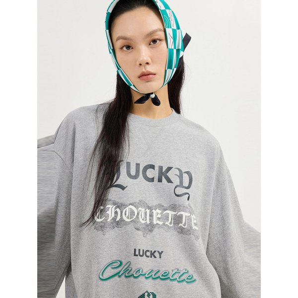 Print Point Long Length Long-Sleeved T-Shirt (melange grey)_LFTAS25190GYM