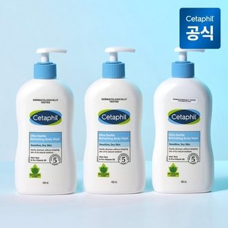 세타필 젠틀 바디워시 리프레싱 400ml (산뜻한향) 3개