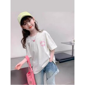 여아 초등학생 플래닛 여름 반팔 티셔츠