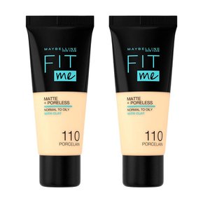 Maybelline 메이블린 뉴욕 핏 미 매트 포어리스 위드 클레이 파운데이션 30ml 110 포세린 2개