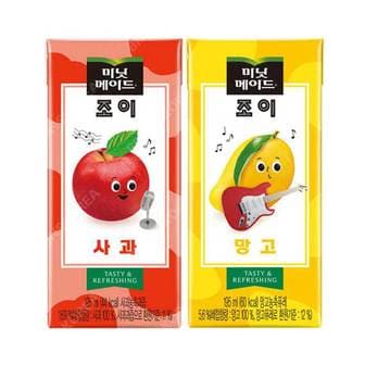  미닛메이드 조이 망고 16개 + 사과 195ml 16개