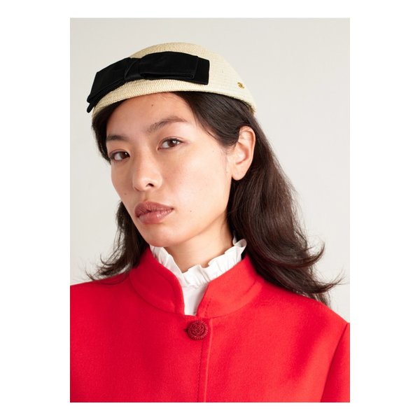 보우 디테일 라피아 햇 뉴트럴 46376663162845701