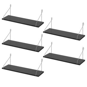무타공 선반 벽걸이선반 50 블랙우드 워시 5개세트