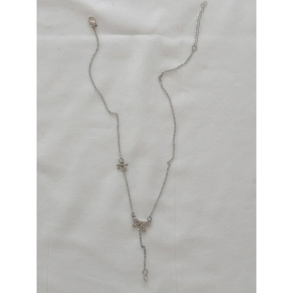 TWINKLE TWIN RIBBON NECKLACE_SILVER