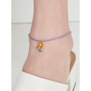 Fresh Flower Cord Silver Anklet Iak42 [Silver]