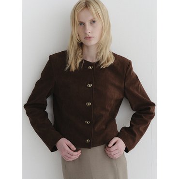 아르카익 suede tweed jacket_brown