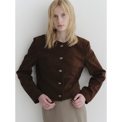 아르카익 suede tweed jacket_brown