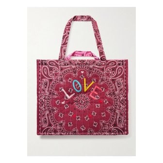 CALL IT BY YOUR NAME 콜잇바이유어네임 카바스 맥시 자수 퀼팅 프린트 코튼 토트 백 푸시아 46376663162856856