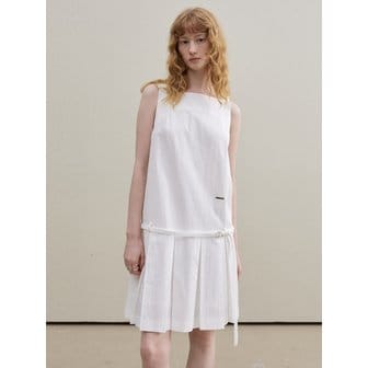 아티드 로우 벨티드 플리츠 미니 원피스_2COLORS