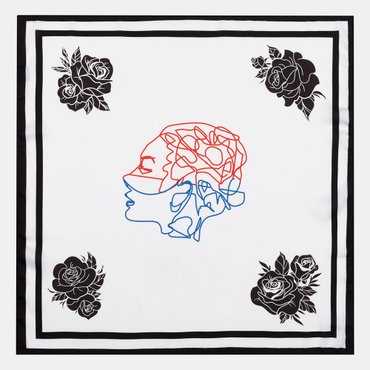 리끌로우 시그니처 드로잉 LOGO 스카프 BLACK ROSE