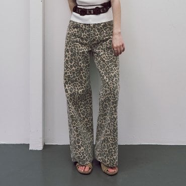 레이브 Leopard Denim Pants in L/Brown VJ5SL405-95