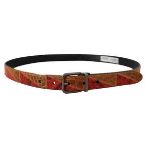 4812813 Dolce  Gabbana Elegant Two-Tone Snakeskin Leather Mens Belt